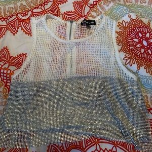 White and silver crop top